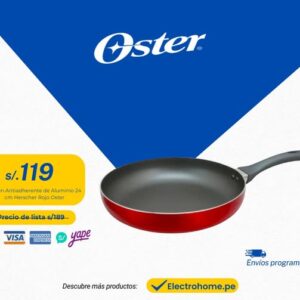 SARTÉN ANTIADHERENTE DE ALUMINIO 24 CM HERSCHER ROJO OSTER