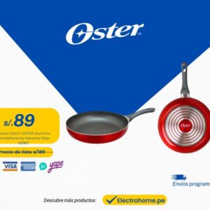 SARTEN 20CM OSTER ALUMINIO ANTIADHERENTE HERSCHER ROJO