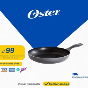 SARTÉN ALUMINIO ANTIADHERENTE 30 CM CLAIRBORNE GRIS OSTER