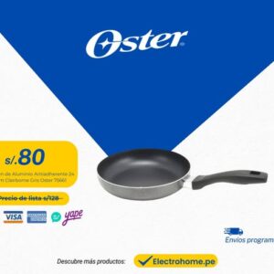 SARTÉN DE ALUMINIO ANTIADHERENTE 24 CM CLAIRBORNE GRIS OSTER